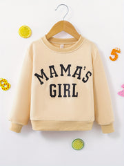 Girls 'Mama's Girl' Print Sweatshirt Top for Sports Casual Outfit