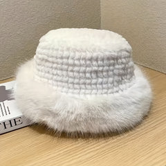 Women Winter Soft Warm Fisherman Hat Thick Outdoor Bucket Caps