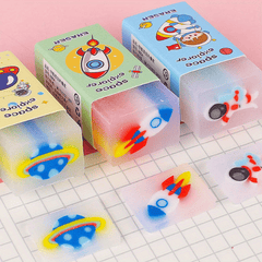 6pcs Outer Space Erasers - Party Favors Classroom Prizes Easter Egg Stuffers