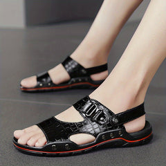 Men's Leather Slide Sandals Non Slip Quick Drying Comfortable