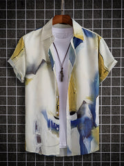 Men's Casual Short Sleeve Shirt for Summer Vacation