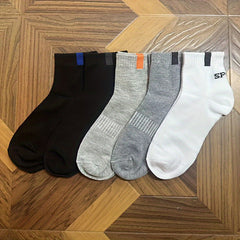 Men's Solid Crew Socks Soft Breathable Casual Socks for Outdoor Activities