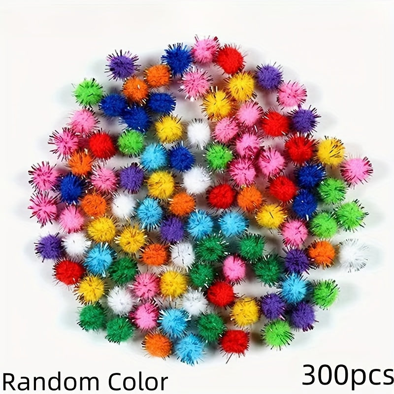 300pcs Colorful Golden Scallion Balls High Elastic Plush Balls