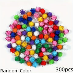 300pcs Colorful Golden Scallion Balls High Elastic Plush Balls