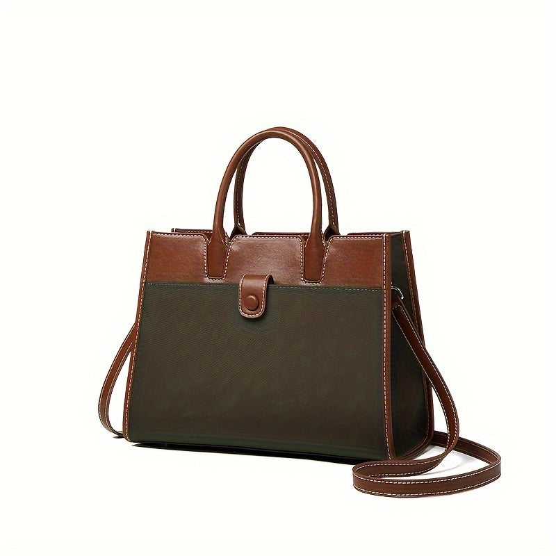 Retro Women's Handbag Army Green Nylon Adjustable Strap Zip Closure