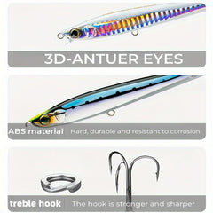 50g Submerged Pencil Lure Sea Fishing Bait Vibration Sinking Minnow