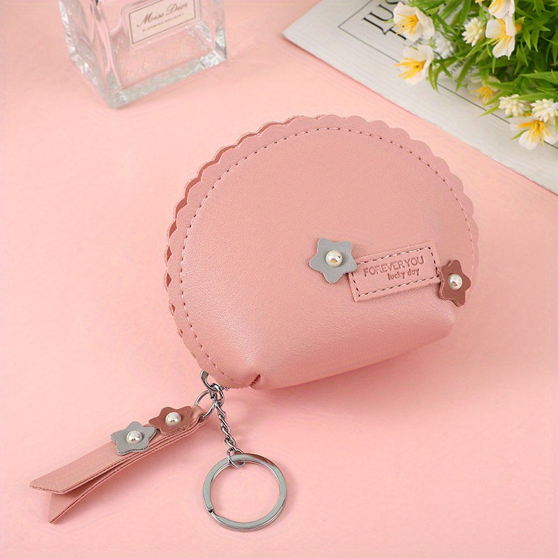 Shell Shaped Flower Coin Purse Key Bag for Girls
