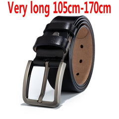 Men's Cowhide Leather Belt with Pin Buckle