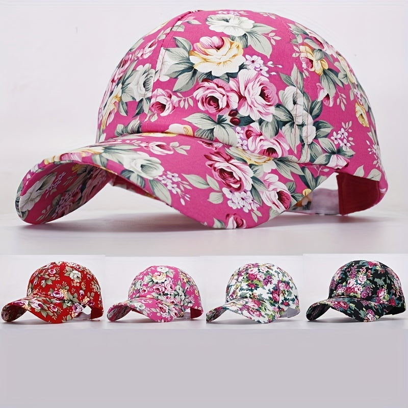 Peony Flower Cloth Adjustable Baseball Cap Hat