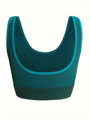 Striped Seamless Sports Bra With Removable Pads