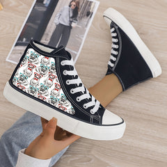 Plush Lined Chunky Canvas Sneakers High Top