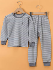 Girls Bear Stripe Pajama Set
