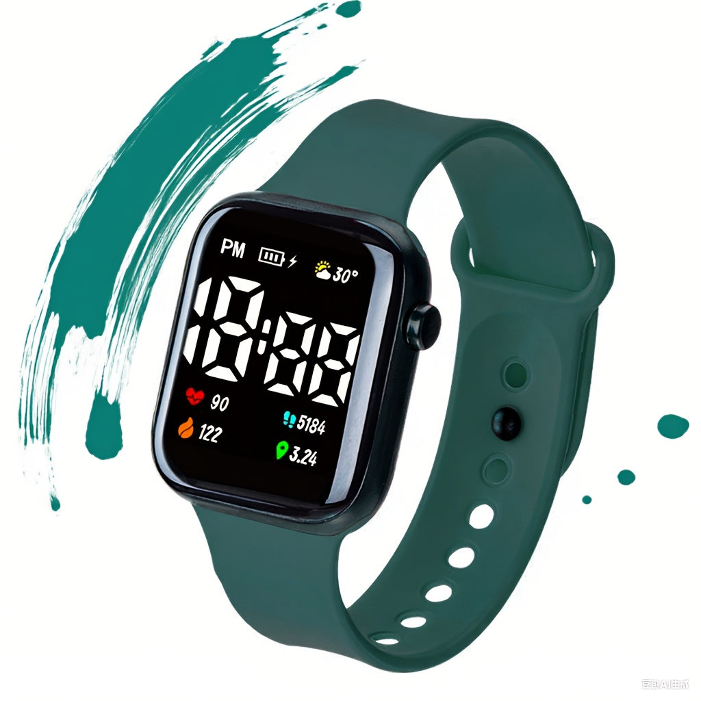 LED Square Watches Sporty Bohemian Style Digital Display Pink