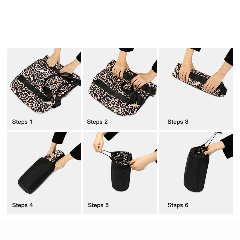 Leopard Gym Bag Waterproof Travel Overnight Men Women Dance Class