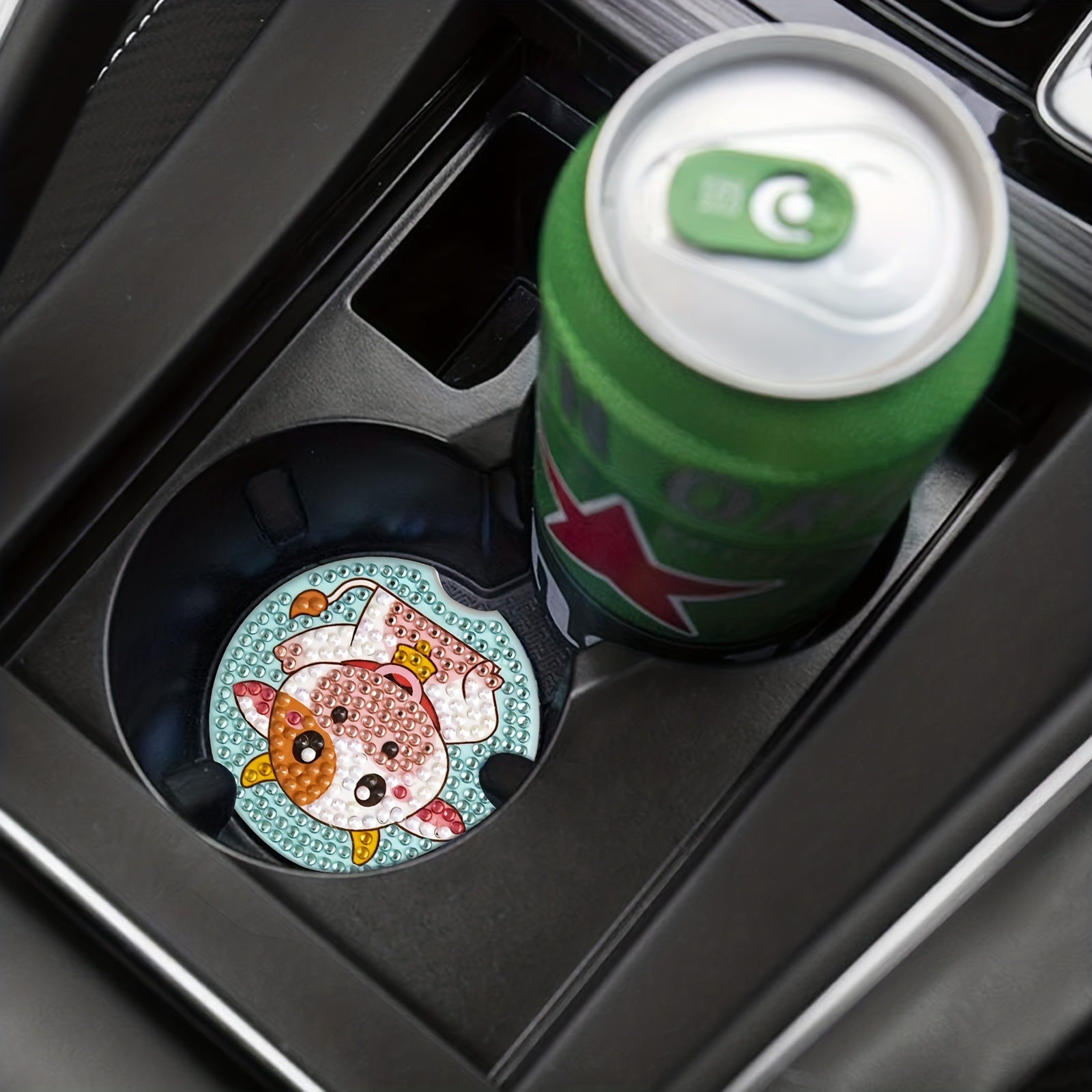 Sheep Cup Mats 2pcs DIY Diamond Painting Car Interior Accesories