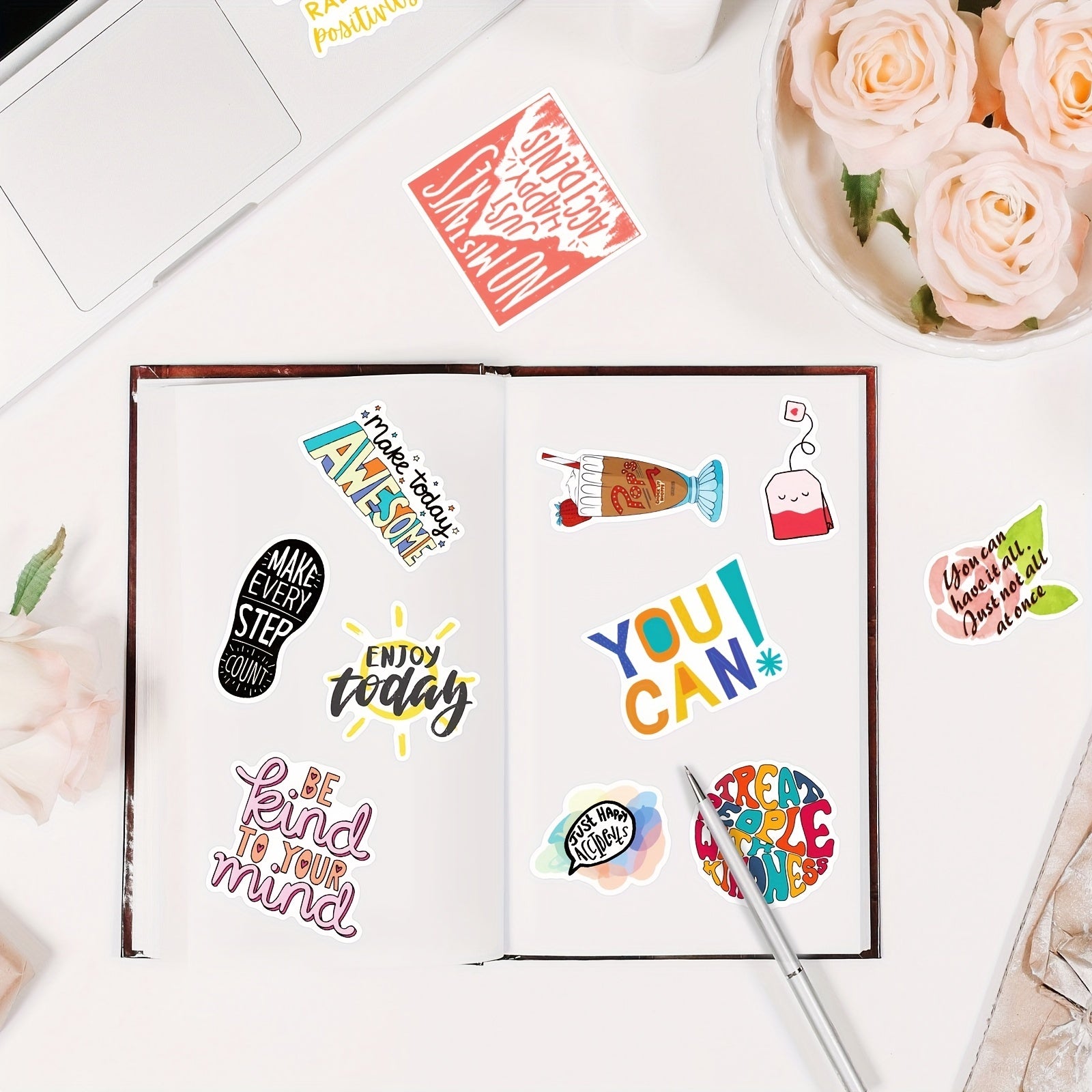 50 Inspirational Quotes Stickers - Motivational Sayings & Positive Affirmations