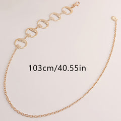 Women's Golden Moon Metal Link Waist Chain Belt Dress Belt Body Jewelry