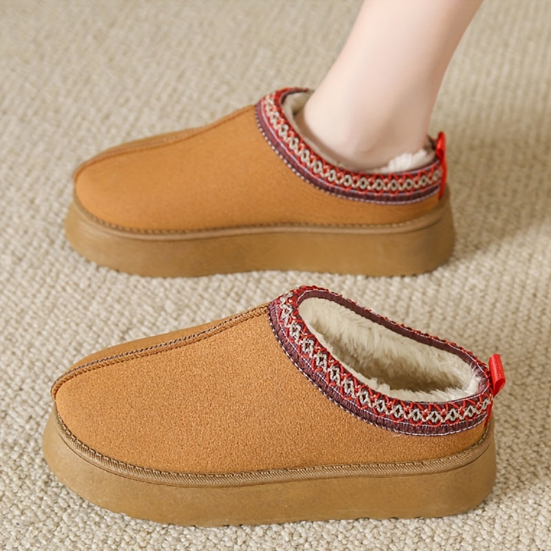 Women's Fuzzy Ankle Boots Platform Snow Boots