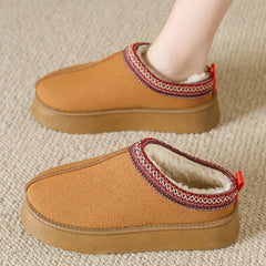 Women's Fuzzy Ankle Boots Platform Snow Boots