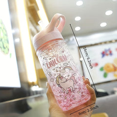 400ml Cartoon Plastic Water Cup - Outdoor Sports Travel Fitness