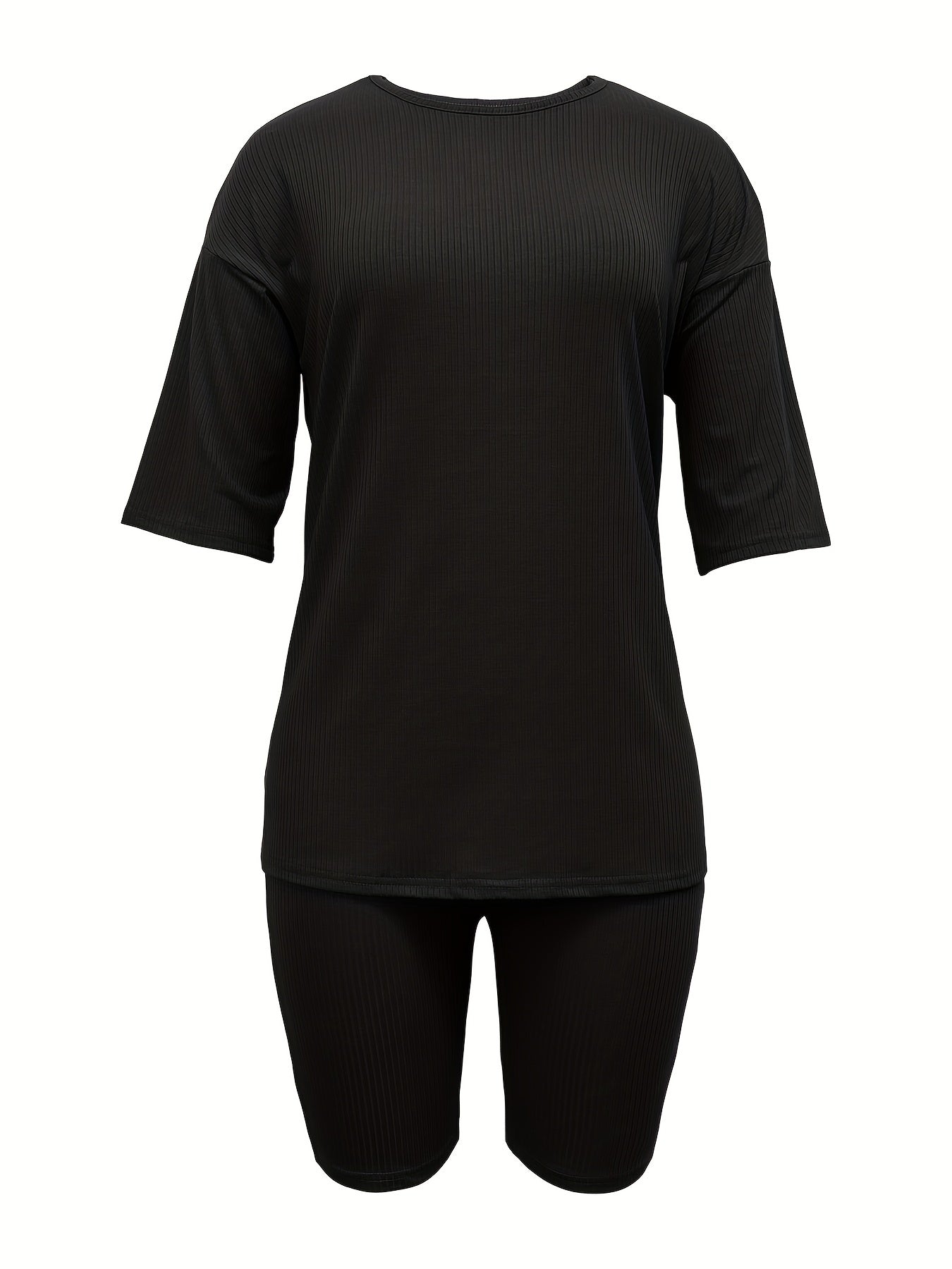Ribbed Lounge Set Top & Shorts Women's Loungewear