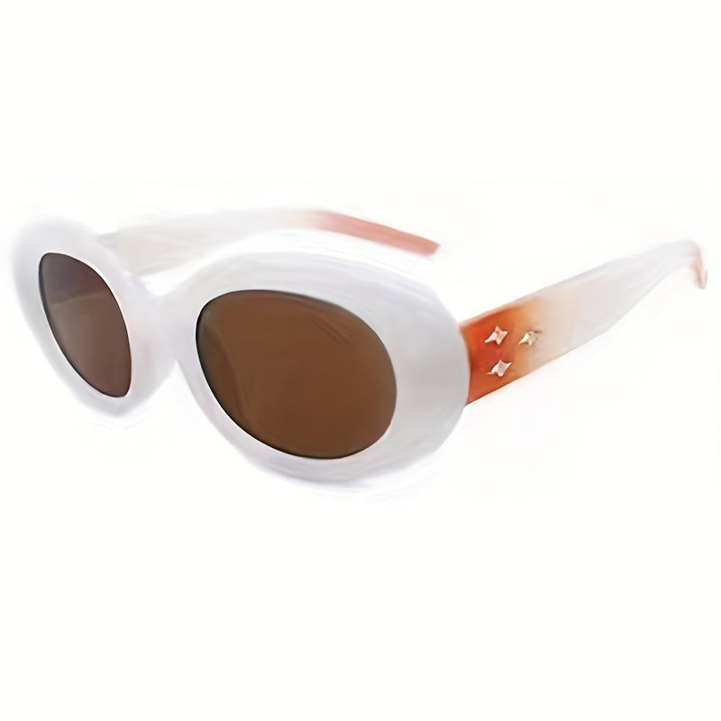 Men's Cat Eye Three Stars Embellished Metal Sunglasses