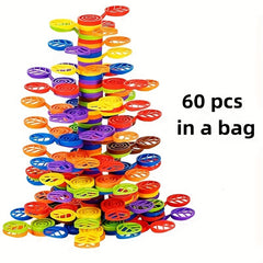 60 Piece Rainbow Tree Stacking Toy for Kids Ages 3-8