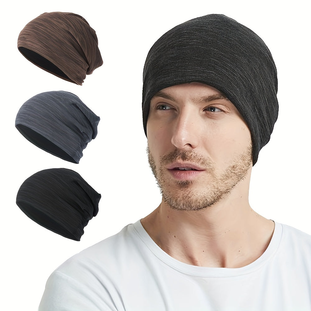 Men's Warm Knitted Ski Hat Ear Protection Winter Beanie