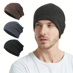 Men's Warm Knitted Ski Hat Ear Protection Winter Beanie