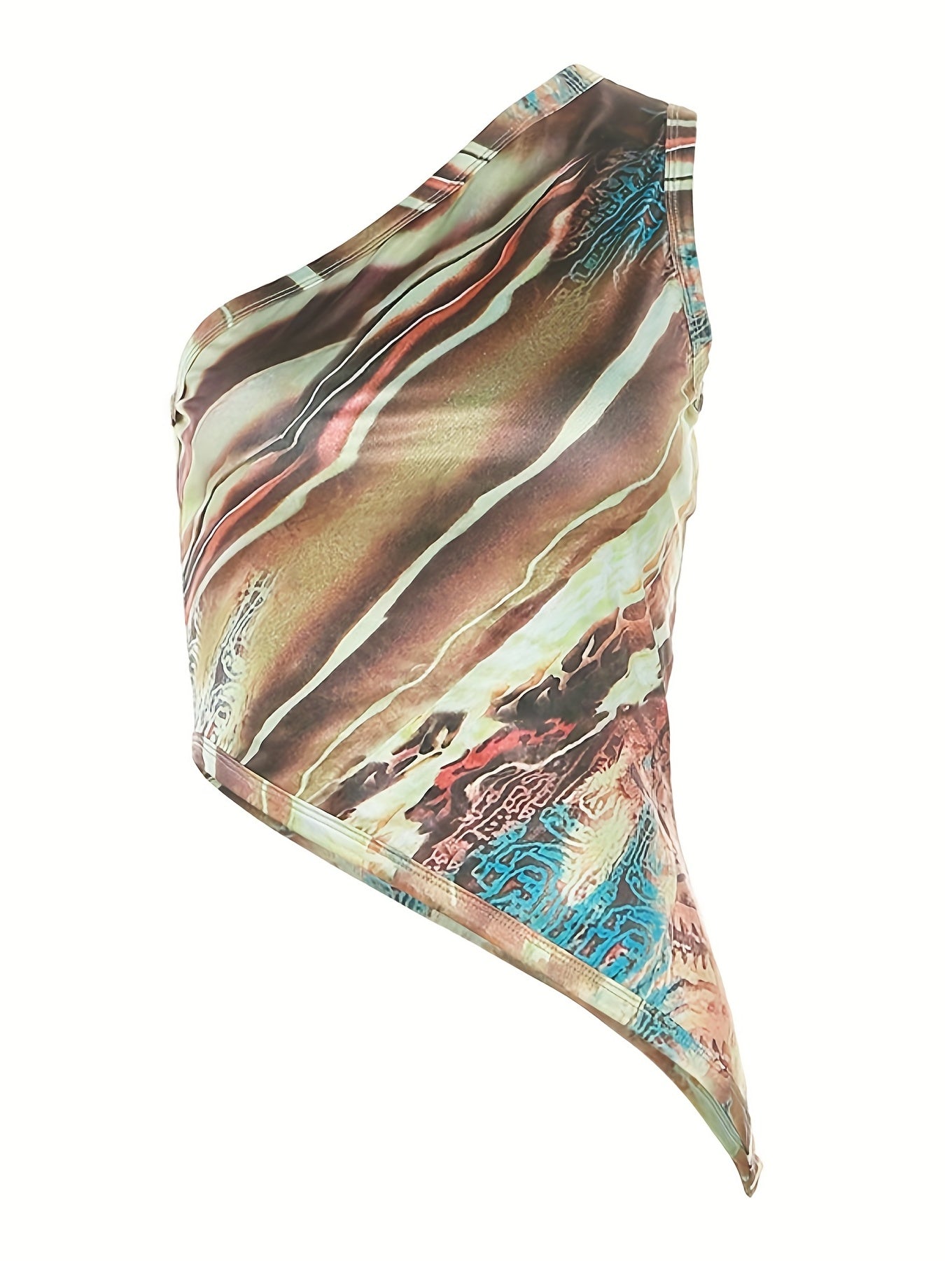 Y2K Abstract Print Sleeveless Top