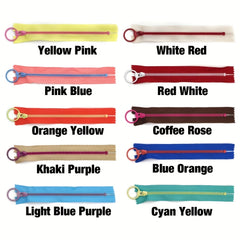10pcs 3 Resin Zipper Ring Slider DIY Handcraft Sewing Bags Wallet
