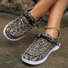 Women's Lightweight Flat Canvas Lace Up Shoes