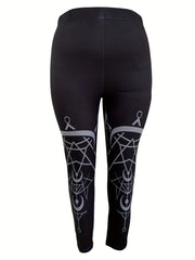 Casual Leggings Women's Plus Graphic Print Medium Stretch