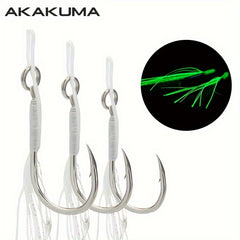 Fishing Jigging Assist Hooks Saltwater Luminous Jig Hooks High Carbon Steel
