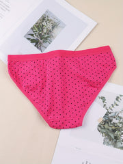 6 Pack Plus Size Bow Print Low Rise Briefs Set