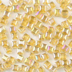 100pcs 3mm Hand Square Beads AB Plated Glass Crystal DIY Jewelry