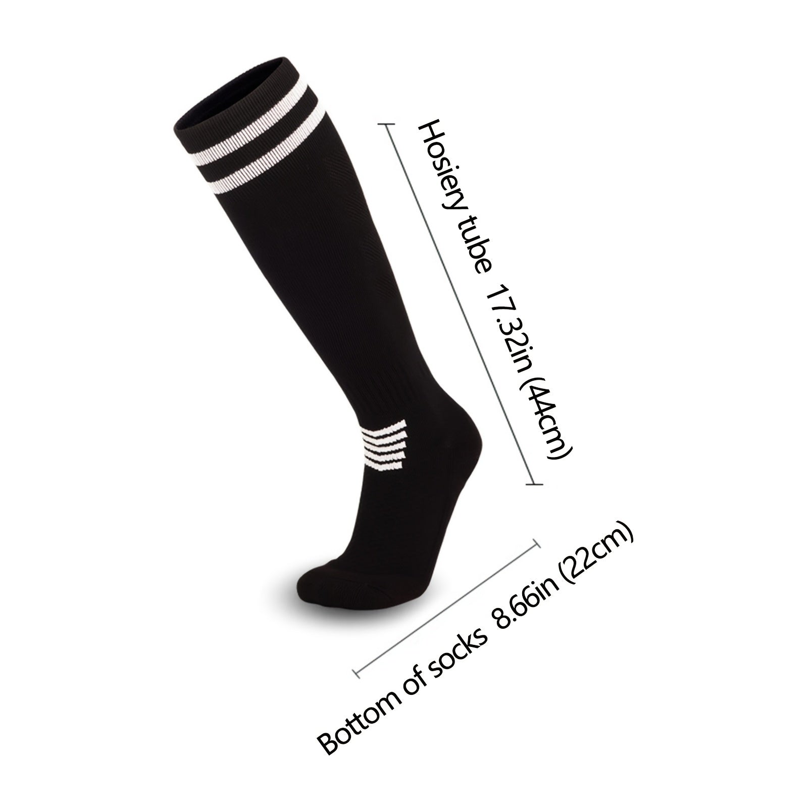 Breathable Anti Slip Soccer Socks with Thick Towel Bottom - Size US 6-10