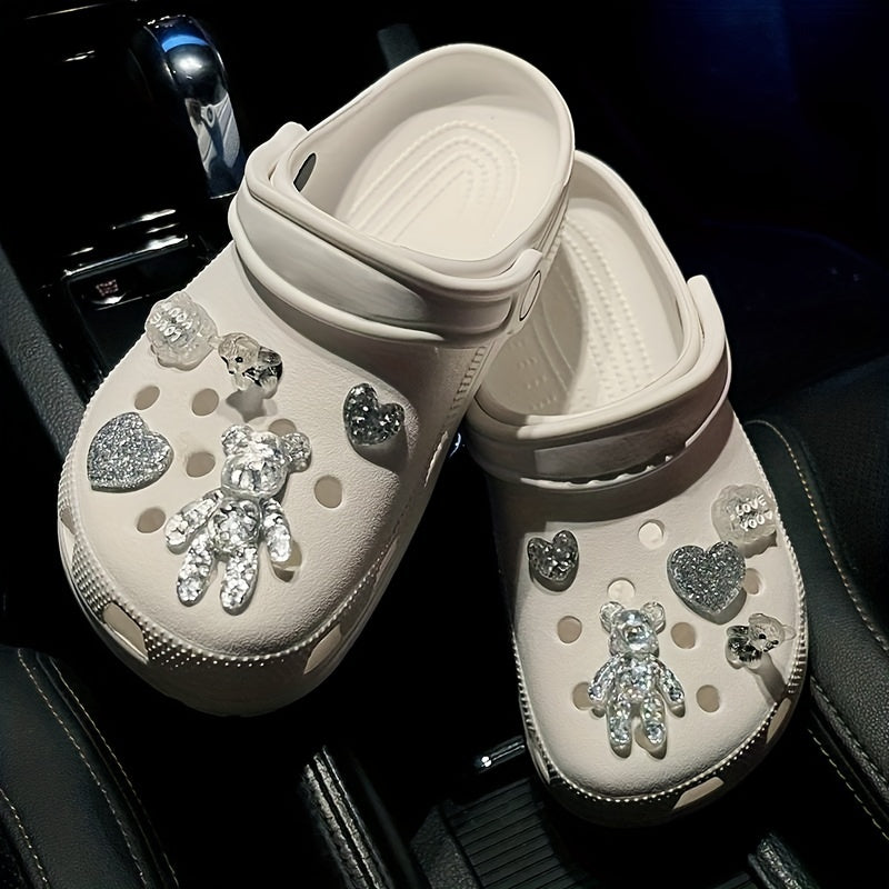 10pcs BlingBling Bear Shoe Charms Set for Sandals