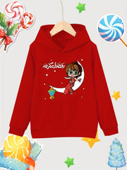 Moon Print Girls Hoodie Long Sleeve Sweatshirt