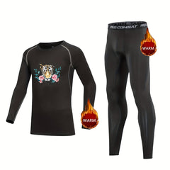 Kids Compression Fleece Sets Dragon Pattern Pullover