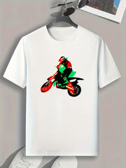 Biker Pattern Print Men's Sports T-Shirt