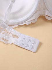 Contrast Lace Push Up Bra Detached Straps