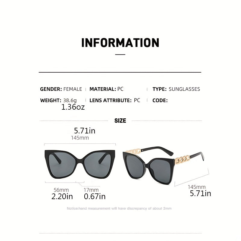 Cat Eye Sunglasses Chain Charm Gradient Glasses Summer Beach Party UV400