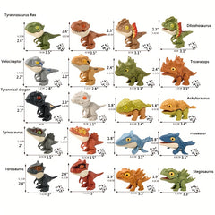 20pcs 7.62cm Dinosaur Finger Puppet Models Flexible Joints Mini Toys
