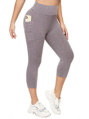 Honeycomb Yoga Leggings with Pockets, Butt Lifting Fitness Workouts