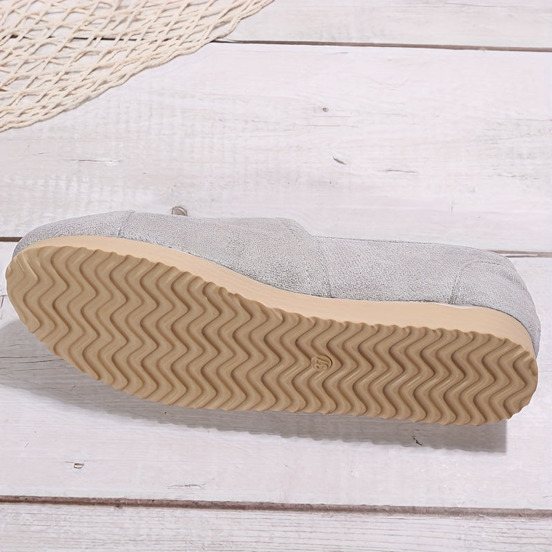 Women's Solid Flat Shoes Slip On Low Round Toe Lightweight Outdoor Shoes