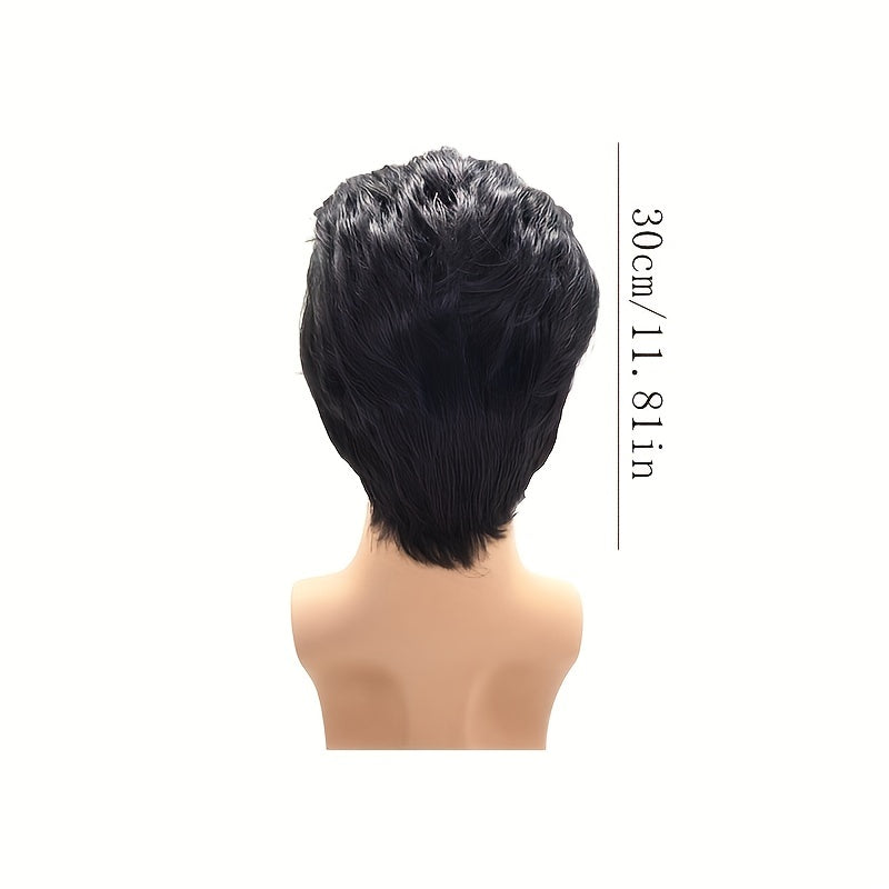 Men's Short Hair Cosplay Wig Christmas Party Head Cover