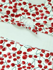 Cherry Print Cut Out Two Piece Swimsuit Set