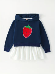 Toddler Girls Cartoon Animal Hooded Dress Comfy Casual Sweatshirt Dresses