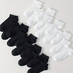 20 Pairs Women's Soft Ankle Socks Solid Color Comfy Stockings & Hosiery
